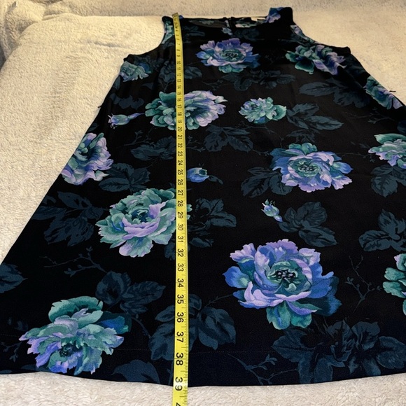 🌸 LOFT Floral Tank Dress – Black Floral, Size L - Picture 2 of 12